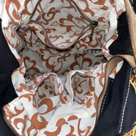 Pokoloko Women’s Multicolor Fabric & Leather Boho Pattern Handmade Tote Bag Sz M - Picture 8 of 10